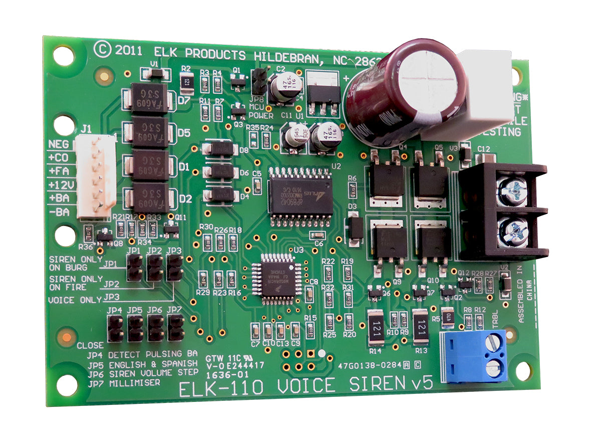ELK-110 -- Voice/Siren Driver w/Temporal Coded Bell