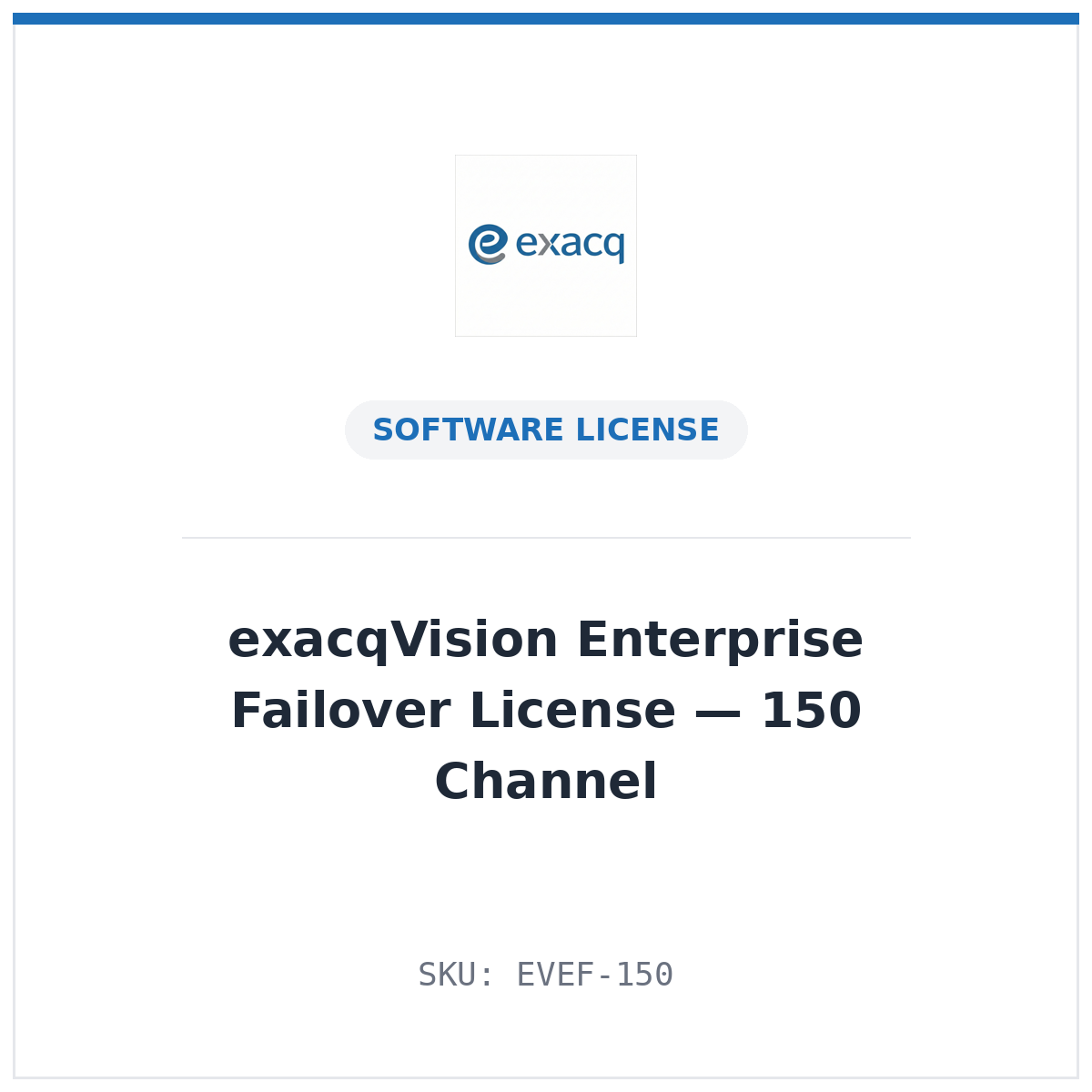 exacqVision Enterprise Failover License — 150 Channel (SKU EVEF-150)