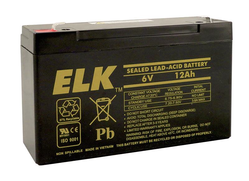 ELK-06120 -- Battery; Lead Acid 6V-12.0Ah