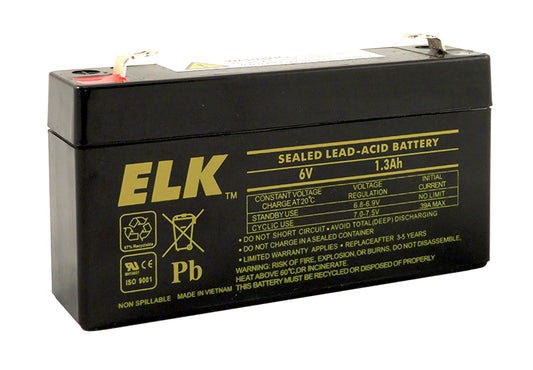 ELK-0613 -- Battery; Lead Acid 6V-1.3Ah