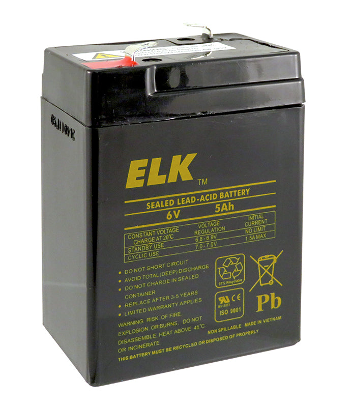 ELK-0650 -- Battery; Lead Acid 6V-5.0Ah