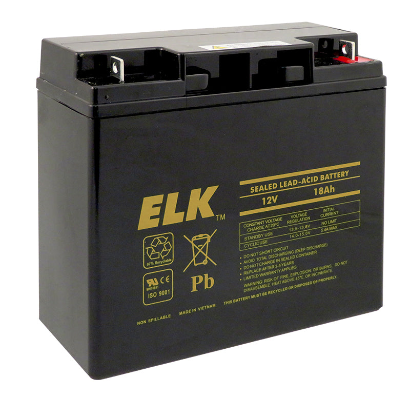 ELK-12180 -- Battery; Lead Acid 12V-18.0Ah