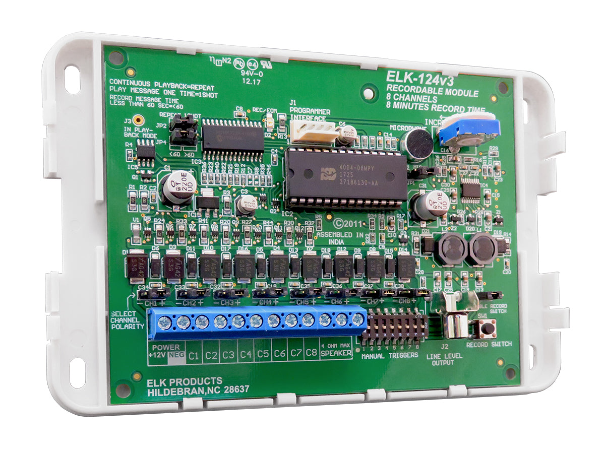 ELK-124 -- Recordable Annunciator w/enclosure; 8 minutes, 8 Channels