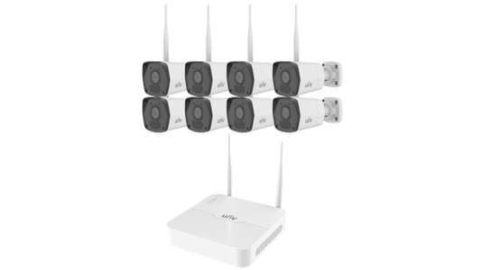 UNV KIT/NVR301-08S4-LW/8*IPC2122LB-AF28WK-WF - UNV 1+8 WiFi Bullet Kit 2.8mm
