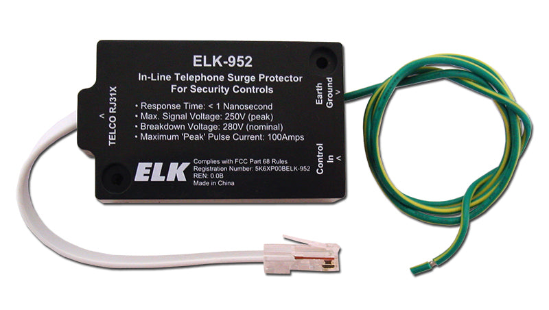 ELK-952 -- In-Line Telco Surge Suppressor for Security Controls