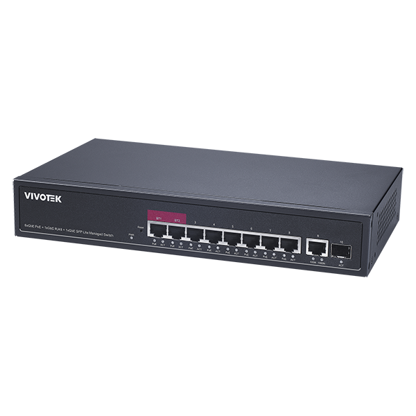 Vivotek 10 Ports Lite Managed PoE Switch - AW-GEL-105A-110