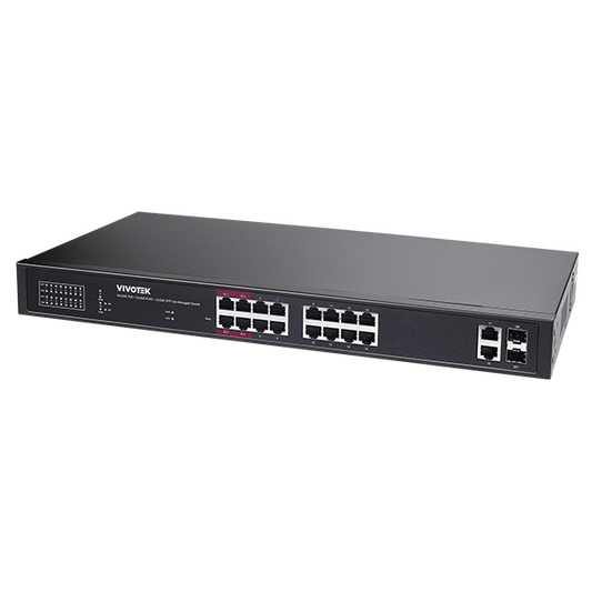 Vivotek 20 Ports Lite Managed PoE Switch - AW-GEL-205A-260