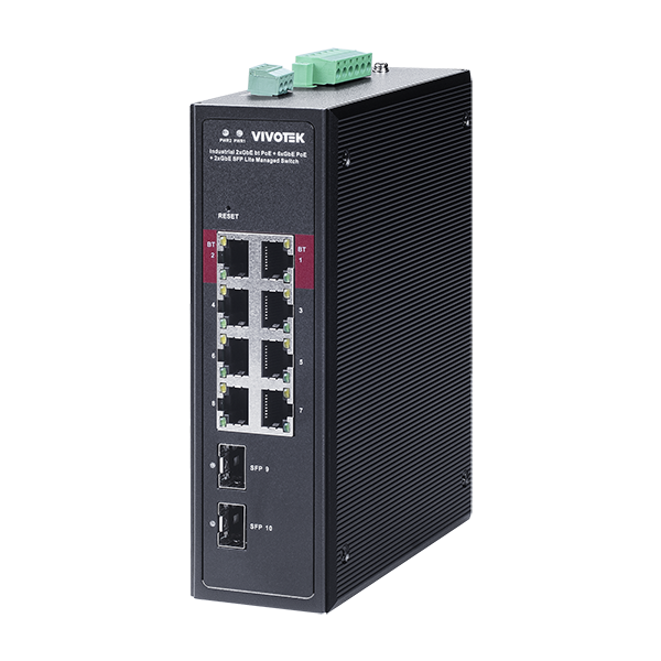 Vivotek 10 Ports Lite Managed PoE Switch - AW-IHB-1040