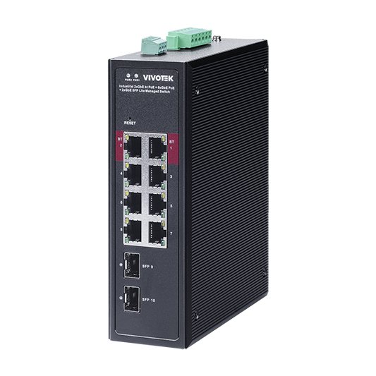 Vivotek 10 Ports Lite Managed PoE Switch - AW-IHB-1040