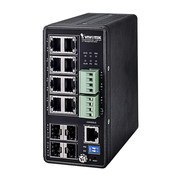 Vivotek 12 Ports VIVOCAM L2+ Managed PoE Switch - AW-IHT-1271