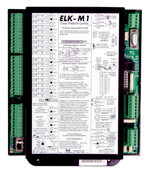 ELK-M1GCB -- M1G (Gold) Board Only (hwdr pk & Manuals incl.) NO TERM. BLOCKS