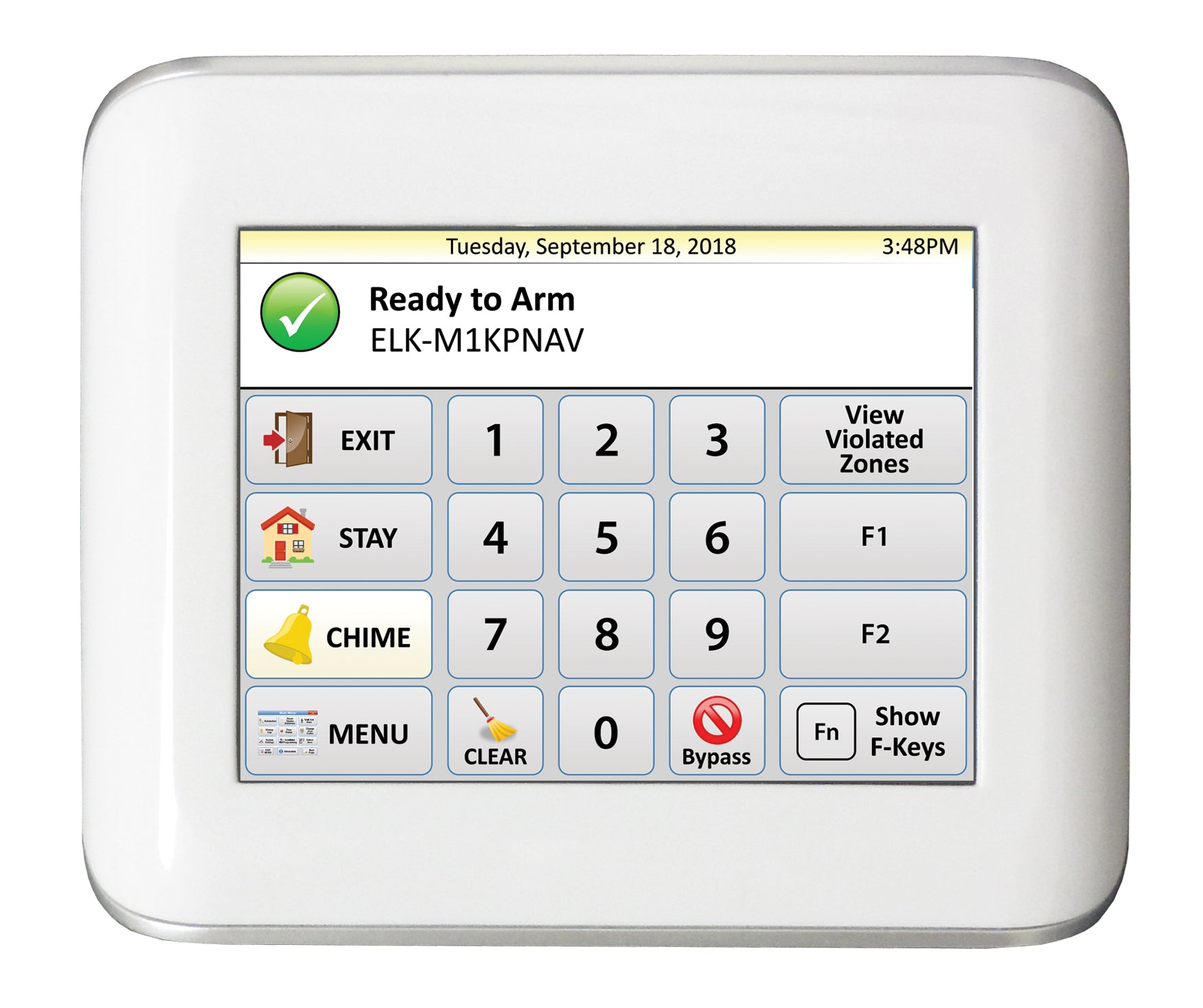 ELK-M1KPNAV -- M1 Touchscreen Keypad, Navigator, 3.5" diag.