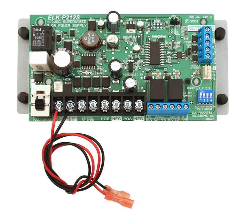 ELK-P212S -- Supervised PwrSupply Bd; 2A @ 12VDC, for M1 or standalone use