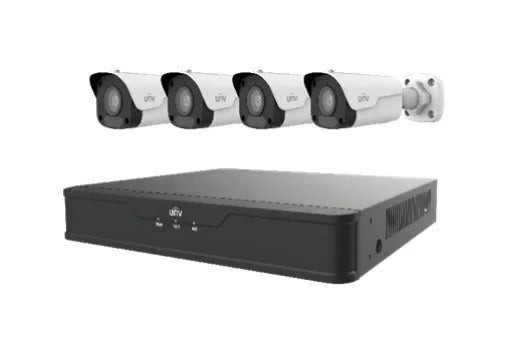 Uniview 4 Channel NVR with 4 Unit 4 MP, 2.8mm lens type camera - EK-S31P4B44T1-V3