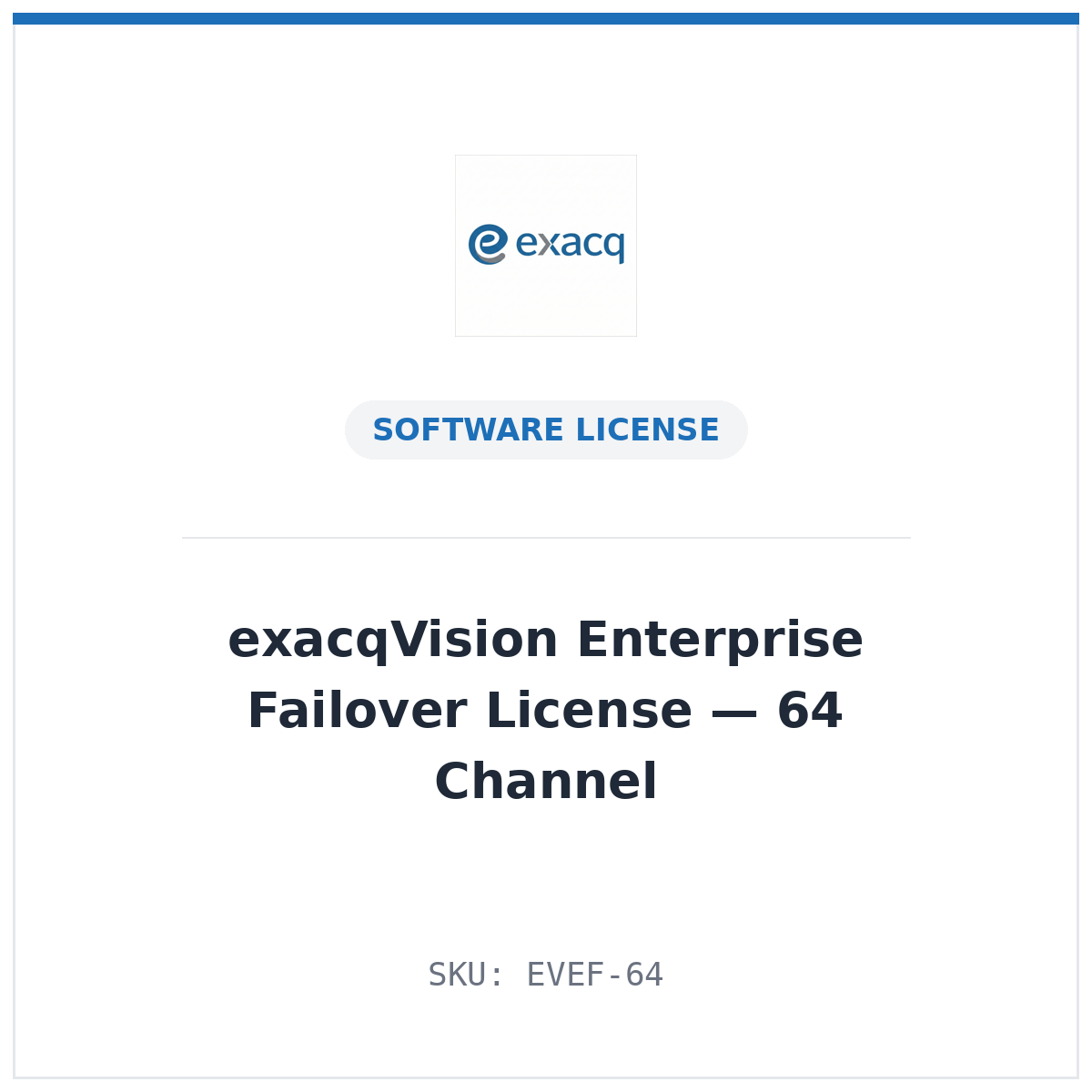 exacqVision Enterprise Failover License — 64 Channel (SKU EVEF-64)
