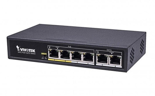 Vivotek Unmanaged Switch with 4 Gigabit Ethernet PoE Output Ports - AW-FET-060C-065