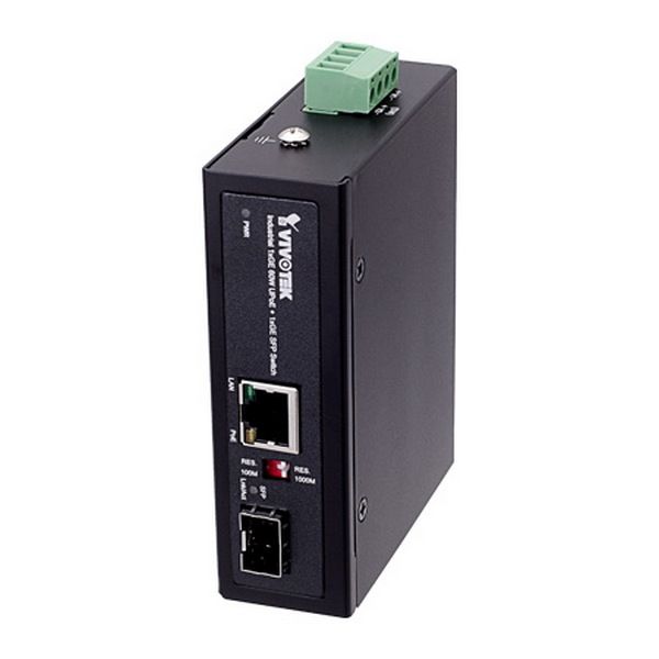 Vivotek Industrial 1xGE 60W UPoE + 1xGE SFP Unmanaged Switch - AW-IHU-0200