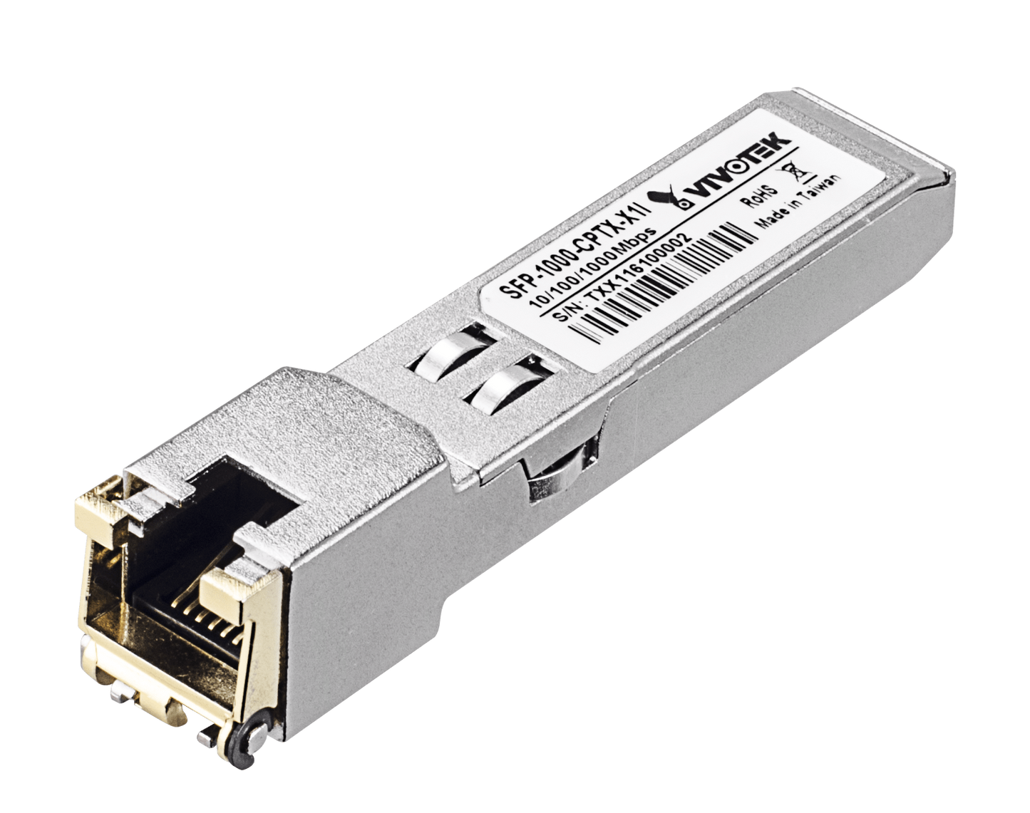 Vivotek Industrial Gigabit SFP to RJ45 Module - SFP-1000-CPTX-X1I